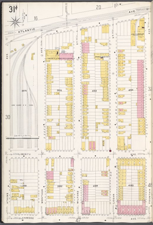 Brooklyn V. 8, Plate No. 31 [Map bounded by Atlantic Ave., Fountain Ave., Glenmore Ave., Atkins Ave.]