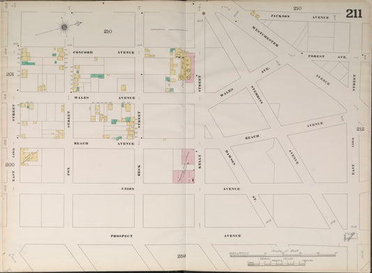 Bronx, V. 9, Double Page Plate No. 211 [Map bounded by Jackson Ave., East 156th St., Prospect Ave., East 149th St.]