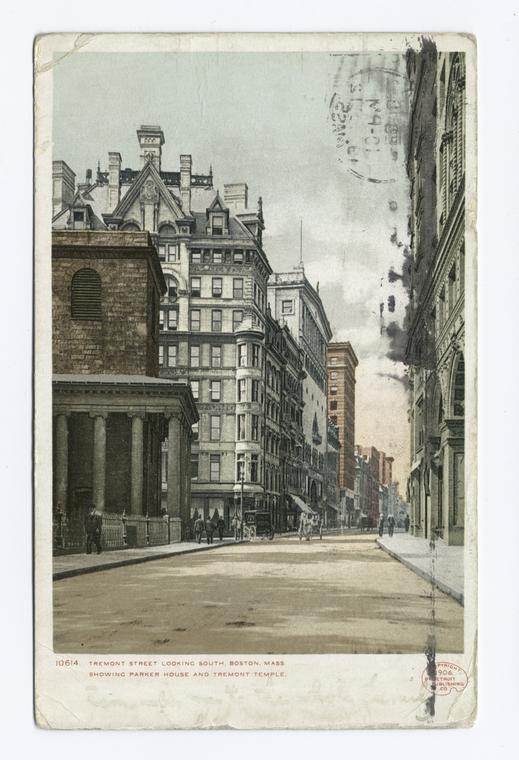 Tremont Street looking South (Parker H. and Temple), Boston, Mass.