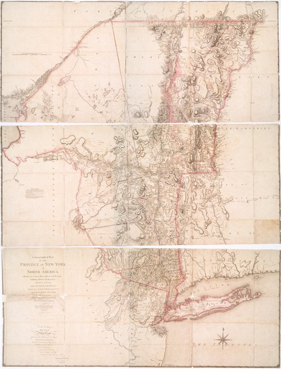 A chorographical map of the province of New-York in North America, divided into counties, manors, patents and townships : exhibiting likewise all the private grants of land made and located in that Province