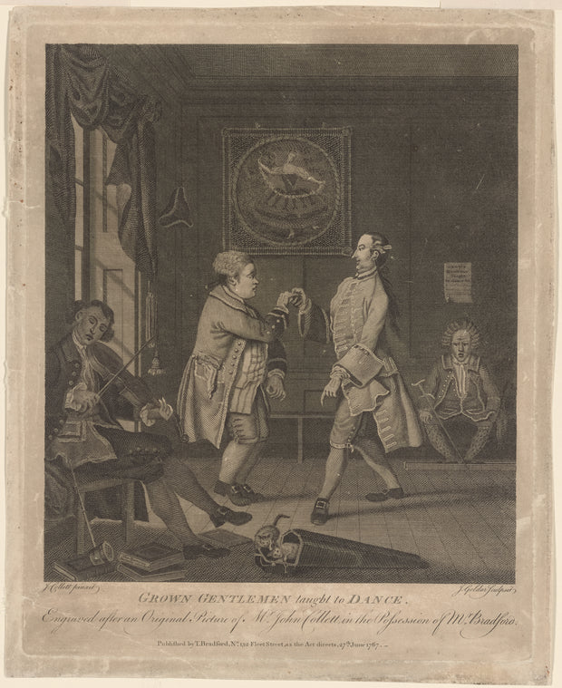 Grown gentlemen taught to dance: engraved after an original picture of Mr. John Collett, in the possession of Mr. Bradford