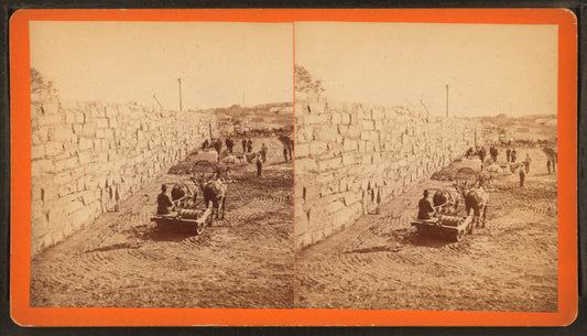 B.W.W. Dam Division, Dam III, center wall and embankment, north side of Stony Brook, Dec. 6, 1877.