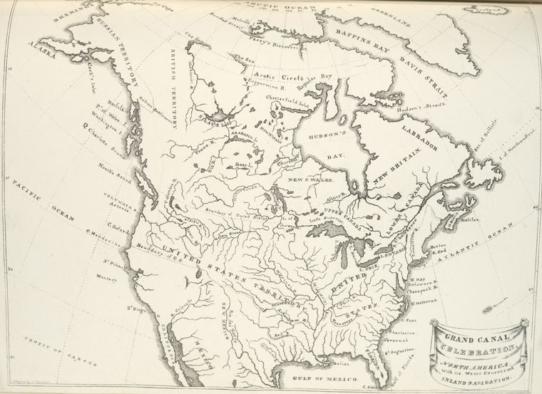 Grand Canal Celebration.  North America, with its water courses and inland navigation.