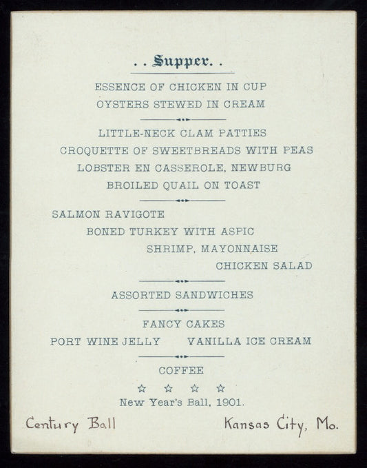 NEW YEAR'S BALL [held by] CENTURY BALL [at] "KANSAS CITY,MO." (?)