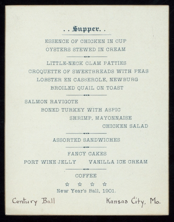 NEW YEAR'S BALL [held by] CENTURY BALL [at] "KANSAS CITY,MO." (?)