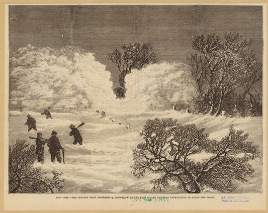 New York--the January snow blockade--a snow-plow on the Long Island Railroad endeavoring to clear the track