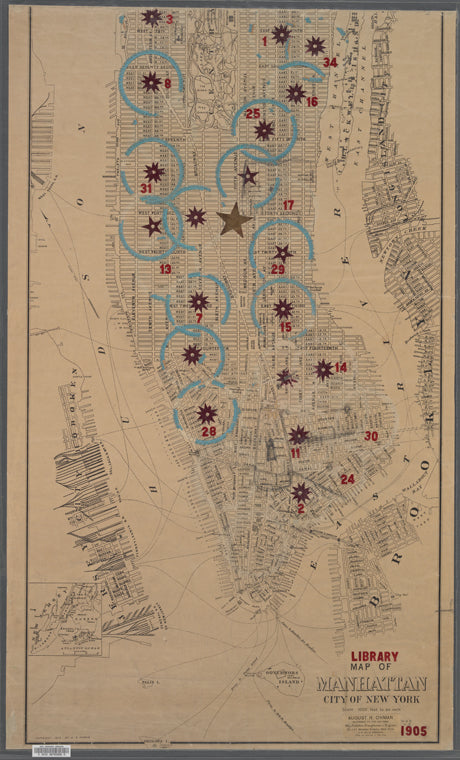 1905 Library map of Manhattan, City of New York