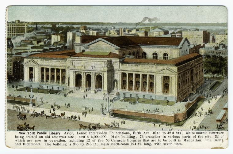 New York Public Library, Astor, Lenox and Tilden Foundations, Fifth Ave, 40th to 42d Sts.