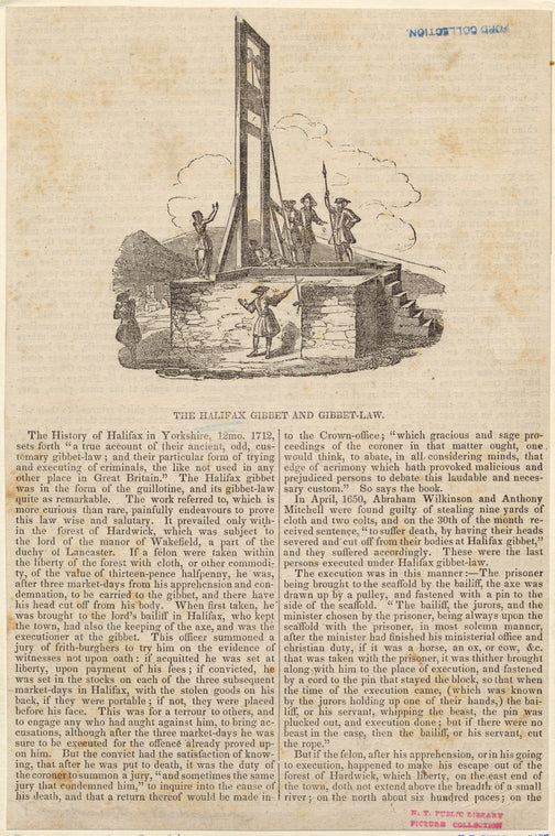 The Halifax gibbet and gibbet-law