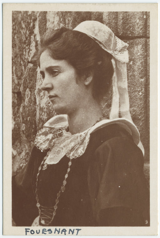 Woman in regional dress, Fouesnant, France