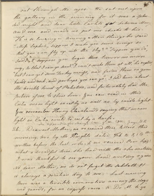 My dearest Mother, This morning I took... Mar. 23, [1834].
Letter copied by EPP.