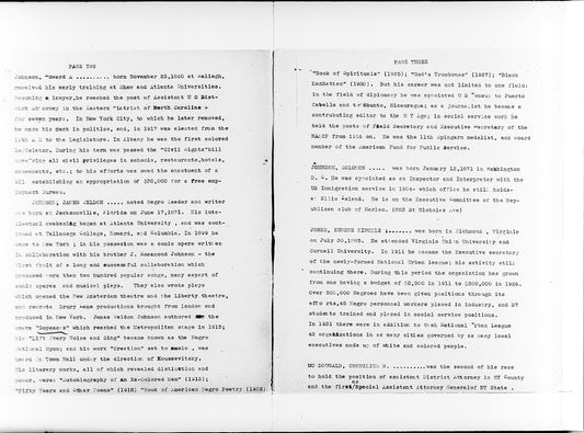 "Selected Negro Biographies - Negro Politicians"