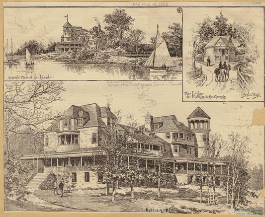 General view of the Island ; The lodge & entrance to the grounds