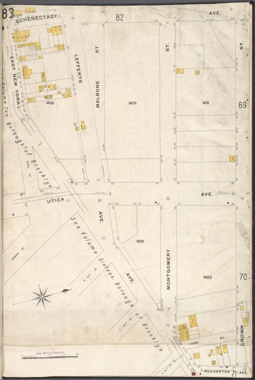 Brooklyn V. 7, Plate No. 83 [Map bounded by Schenectady Ave., Crown St., E. New York Ave.]