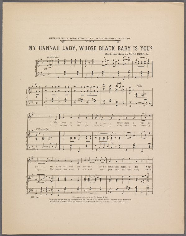 My Hannah lady, whose black baby is you