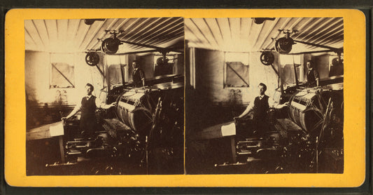 Men and printing press, Brattleboro, Vt.