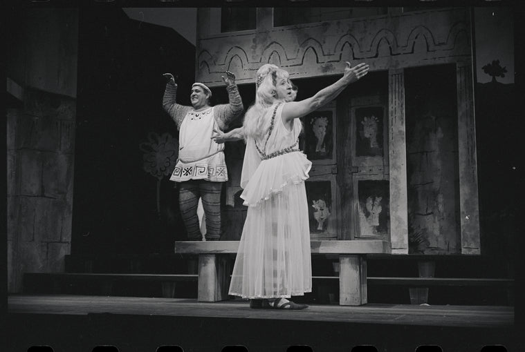 Zero Mostel and Jack Gilford in the 1962 stage production A Funny Thing Happened on the Way to the Forum