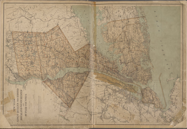 New York State, Double Page Plate No. 6 [Map of New York Kings, Queens, Richmond, Rockland, Westchester, and Putnam Counties]