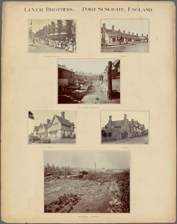 Lever Brothers, Port Sunlight, England: Village Festival. Homes. Just before improvement. Homes. Homes. Workmens gardens