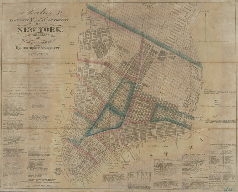 Hooker's new pocket plan of the city of New York