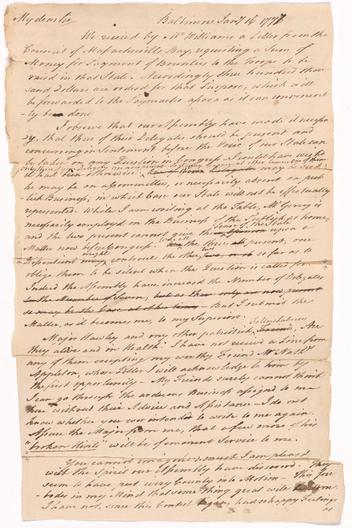 Letter to James Warren