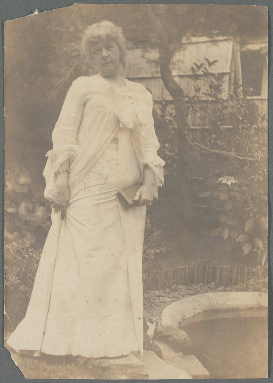 Emiline Rathbone Weld Kennan in her Japanese house