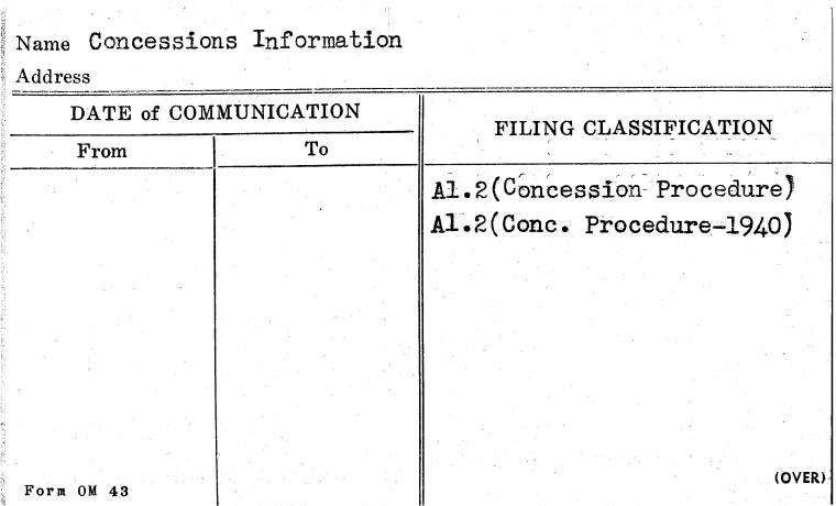 Concessions Information