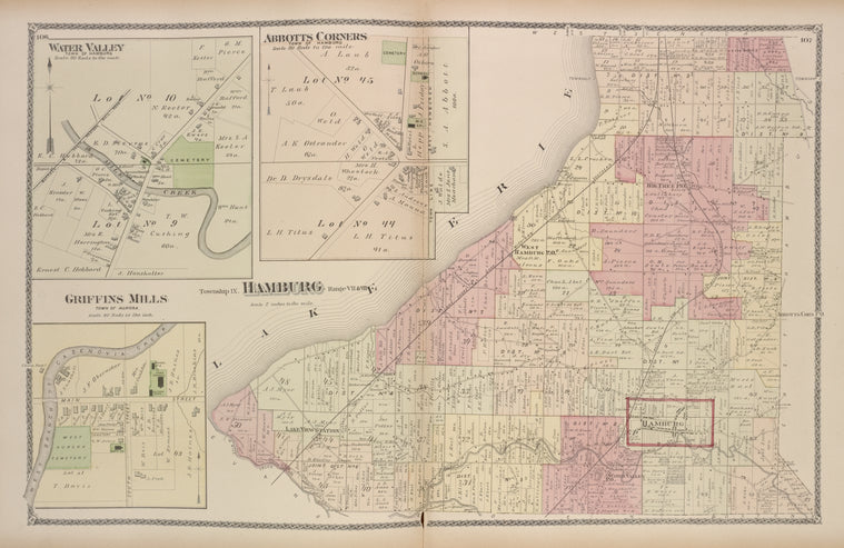 Water Valley [Village]; Griffins Mills [Village]; Abbotts Corners [Village]; Hamburg [Township]