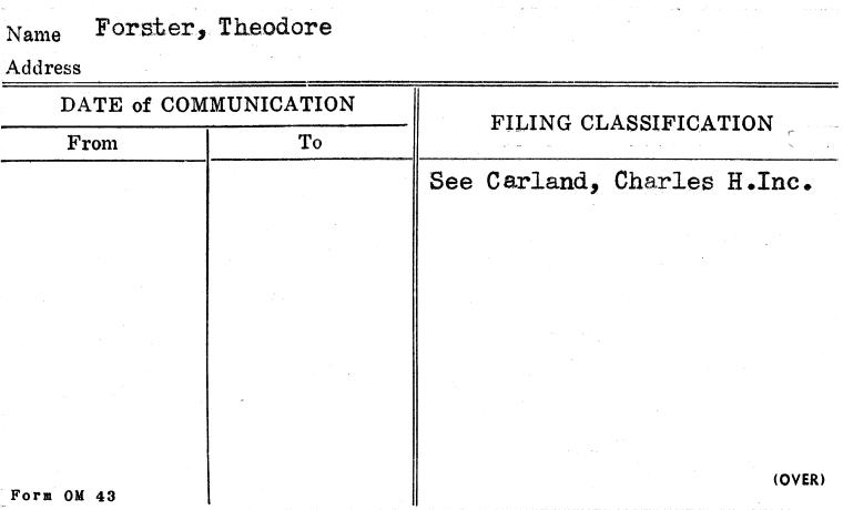Forster, Theodore