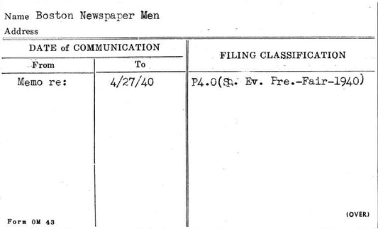 Boston Newspaper Men