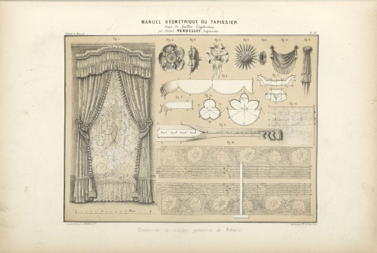 Disposition de diverses garnitures de rideaux.