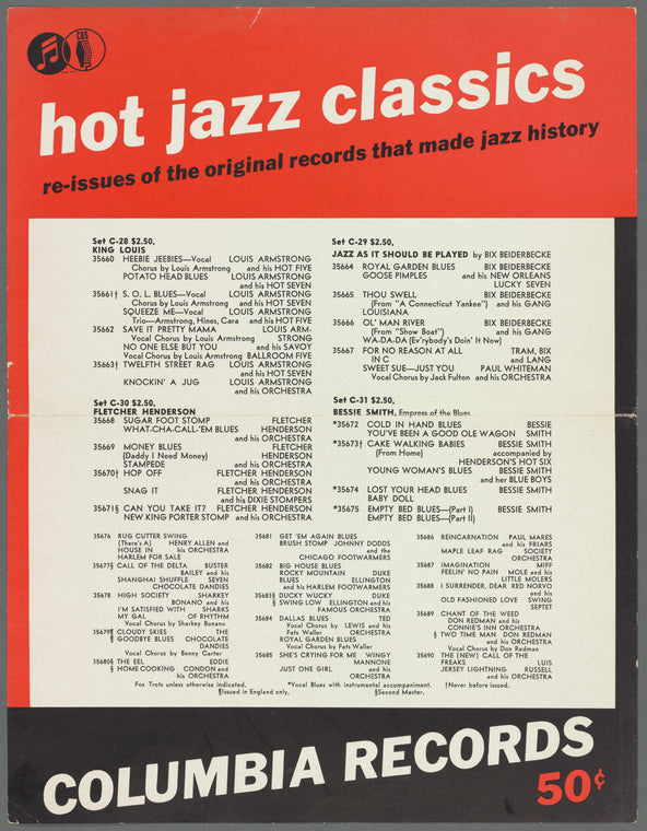 Promotional flier for Hot Jazz Classics
