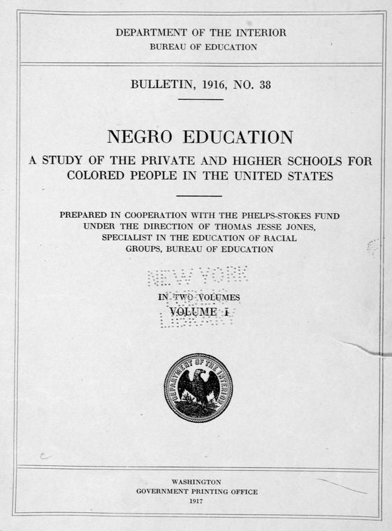 Negro education: a study of the private and higher schools for colored people in the United States [Title page]