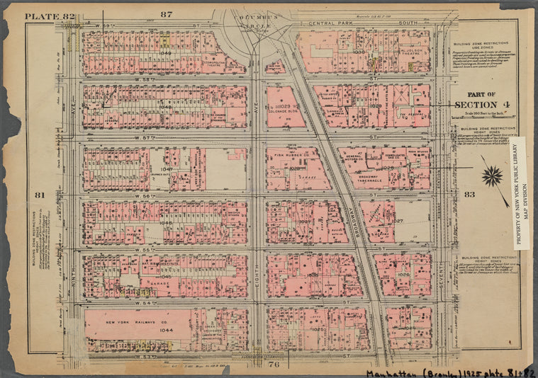 Bounded by W. 59th Street, Columbus Circle, Central Park South, Seventh Avenue, W. 53rd Street and Ninth Avenue