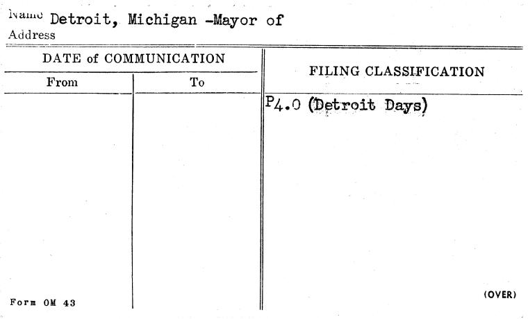 Detroit, Michigan -Mayor of