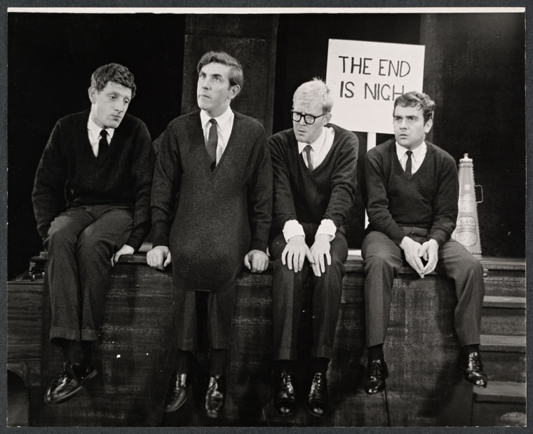 Jonathan Miller, Peter Cook, Alan Bennett and Dudley Moore in the stage production Beyond the Fringe