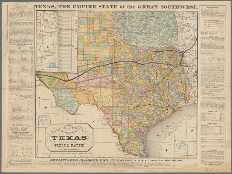 A geographically correct map of the state of Texas