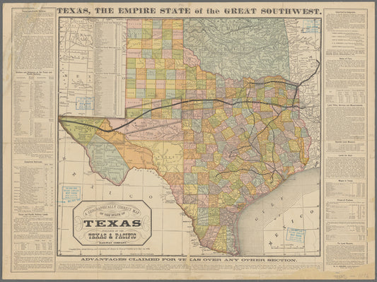 A geographically correct map of the state of Texas