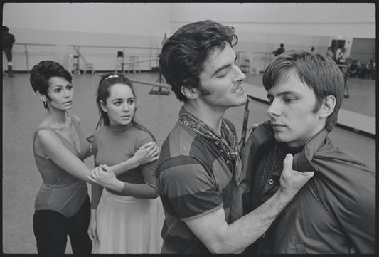 Actors in rehearsal for the stage production West Side Story