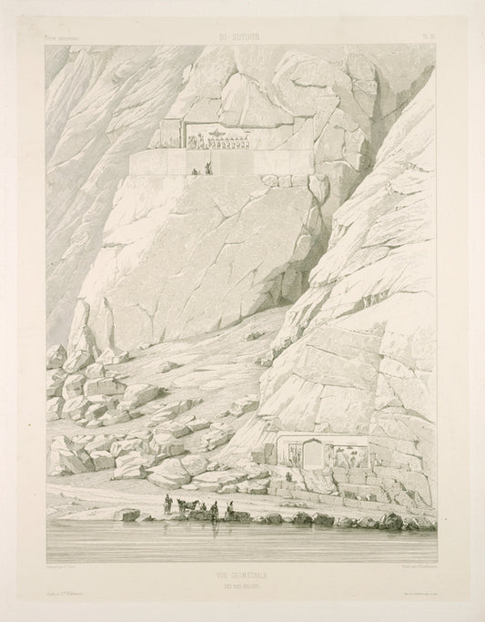 Bi-Sutoun. Vue géométrale des bas-reliefs.