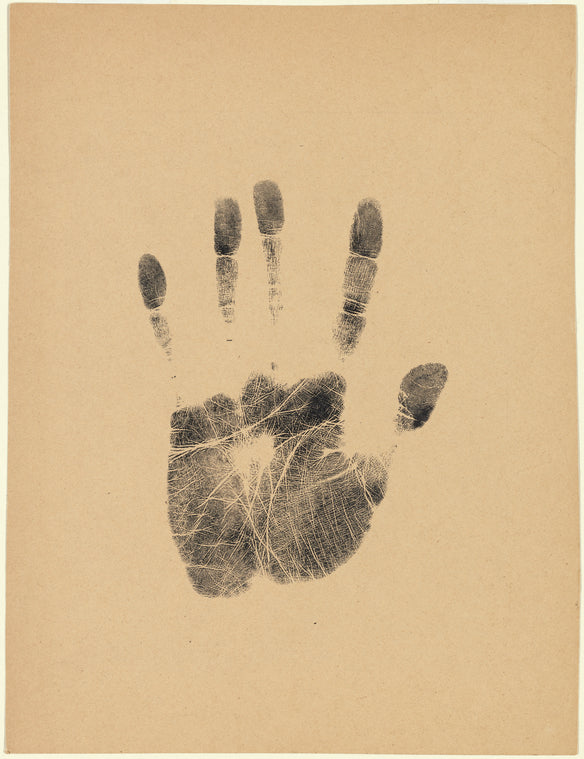 Imprint of the artist's left hand