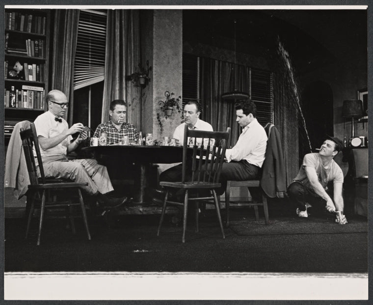 John Fiedler, Nathaniel Frey, Paul Dooley, Sidney Armus and Pat Hingle in the stage production The Odd Couple