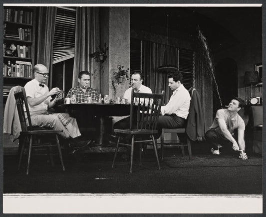 John Fiedler, Nathaniel Frey, Paul Dooley, Sidney Armus and Pat Hingle in the stage production The Odd Couple