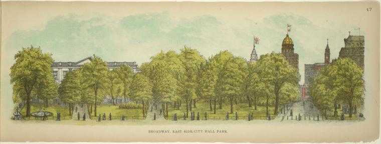 Broadway, East Side. City Hall Park.