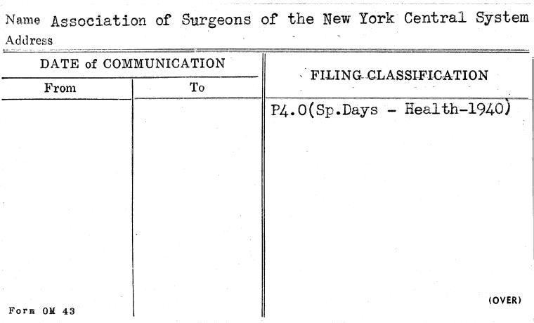 Association of Surgeons of the New York Central System