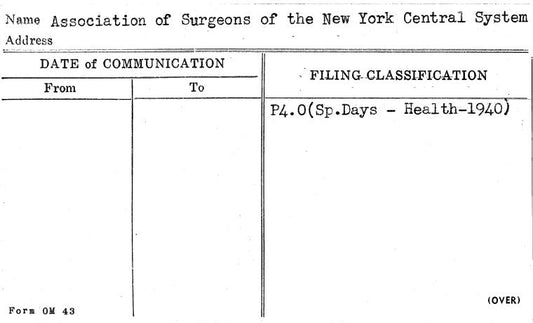 Association of Surgeons of the New York Central System
