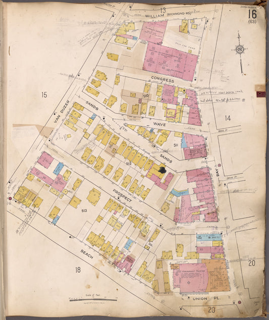 Staten Island, V. 1, Plate No. 16 [Map bounded by William, Bay, Union Pl., Beach, Van Duzer]