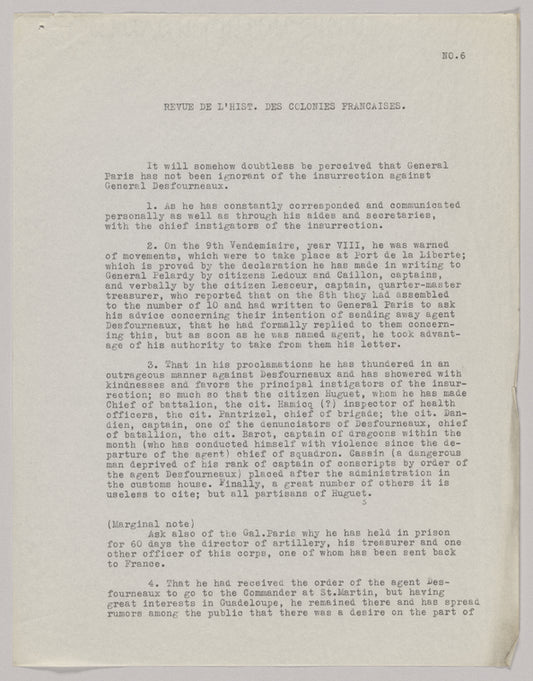 "Revue De L'hist. Des Colonies Francaises"