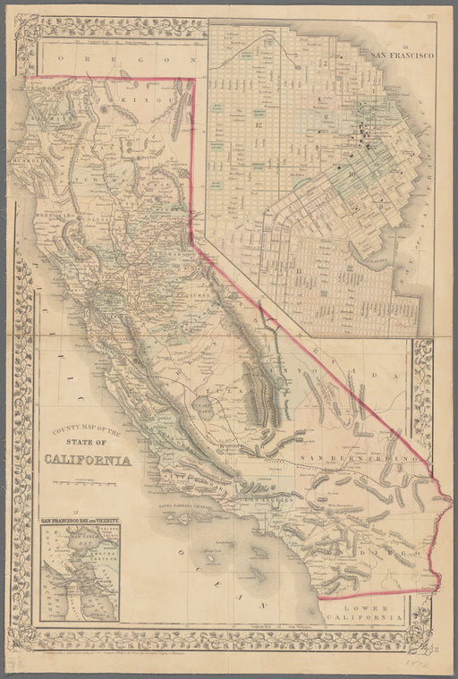 County map of the state of California