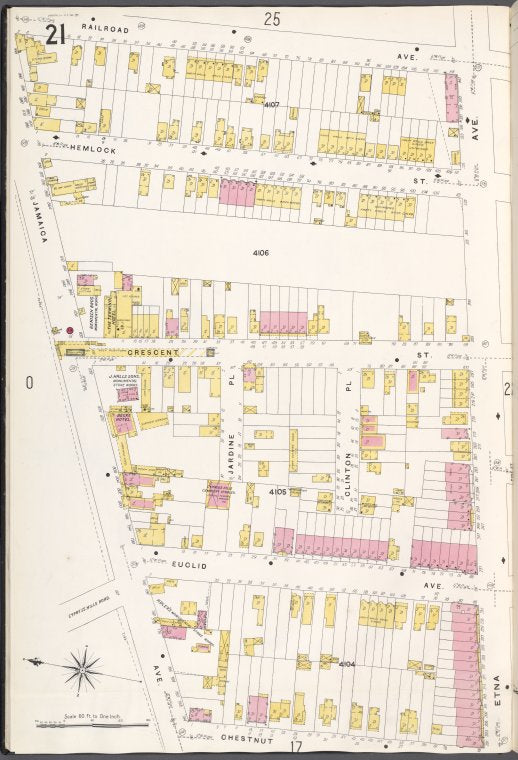 Brooklyn V. 8, Plate No. 21 [Map bounded by Railroad Ave., Etna Ave., Chestnut St., Jamaica Ave.]